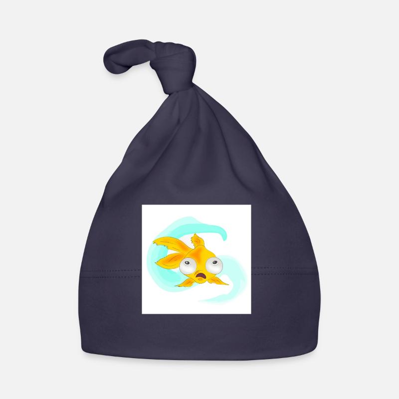 Poisson aux yeux exorbités - Bonnet bio Bébé - marine