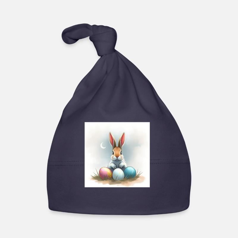 Fröhliche Ostern mit Hase und Ei Baby Bio-Mütze