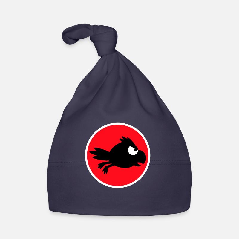 Rabe Vogel fliegt schnel lustig Comic Humor Logo Baby Bio-Mütze