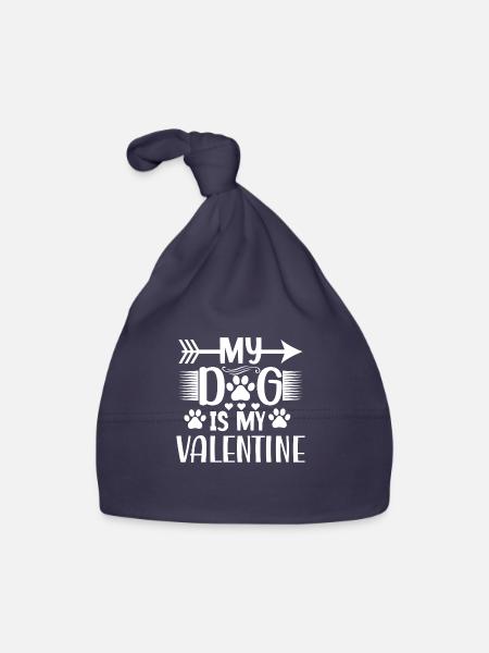 Valentine Gift Saying Pets Dog Love - Organic Baby Cap - navy - Front