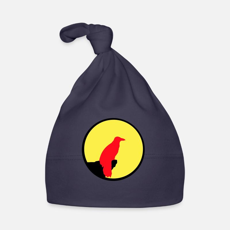 Vogel sitzt Mond nachts Klippe Werwolf heulen Wolf Baby Bio-Mütze