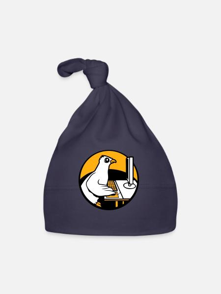 Pigeon Works Office Computer Keyboard Mouse Gamer - Organic Baby Cap - navy