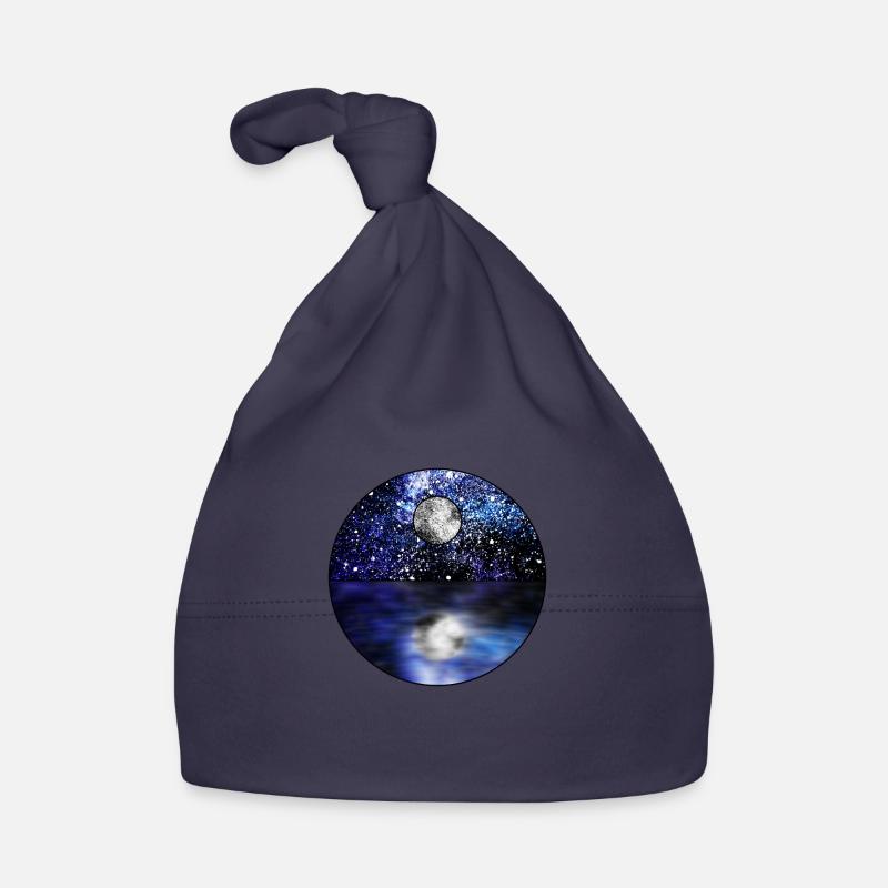 Cosmic Full Moon Scene Organic Baby Cap