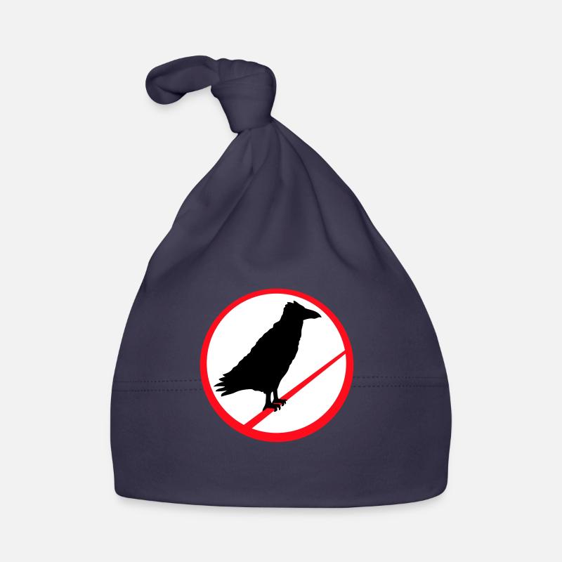 Raven Sitting Forbidden Rod Rope Sign Note Organic Baby Cap
