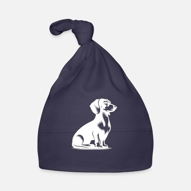 Dessin de teckel vintage de chien de chasse classique Bonnet bio Bébé