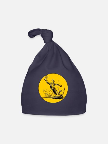 Goalkeeper (black and yellow) - Organic Baby Cap - navy - Front