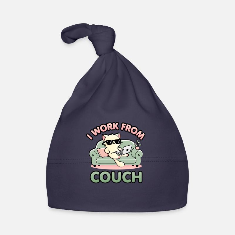 Ich arbeite von der Couch aus – Lazy Cat Remote Worker Design Baby Bio-Mütze