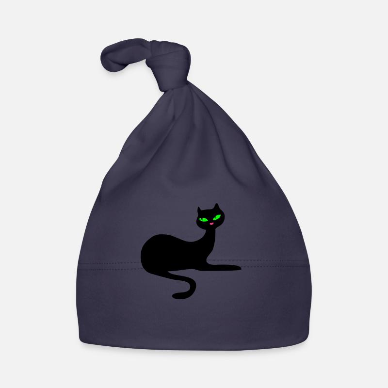 Retro chat noir élégance par Patjila Bonnet bio Bébé