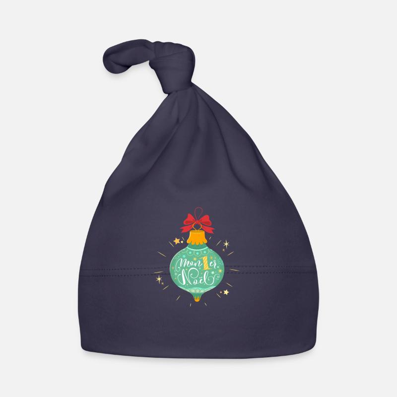 Mon premier Noël / Garçon - Bonnet bio Bébé - marine