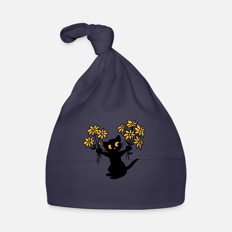 Le chat aux fleurs Bonnet bio Bébé