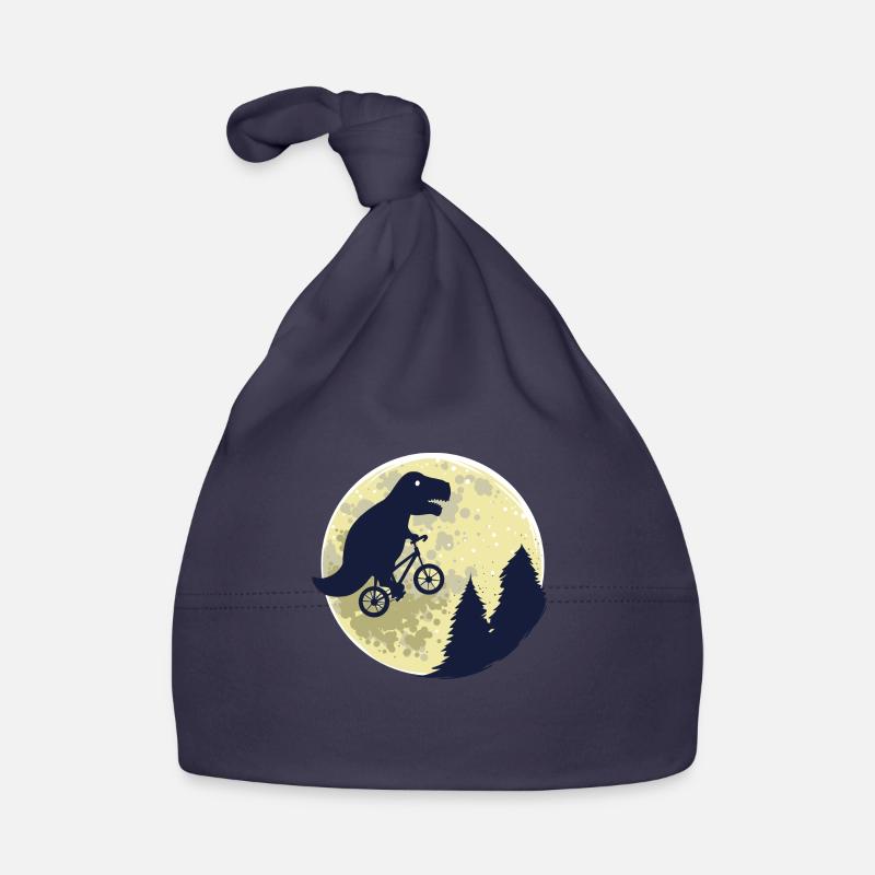 Dinosaure lune drôle de naissance cadeau T-Rex - Bonnet bio Bébé - marine