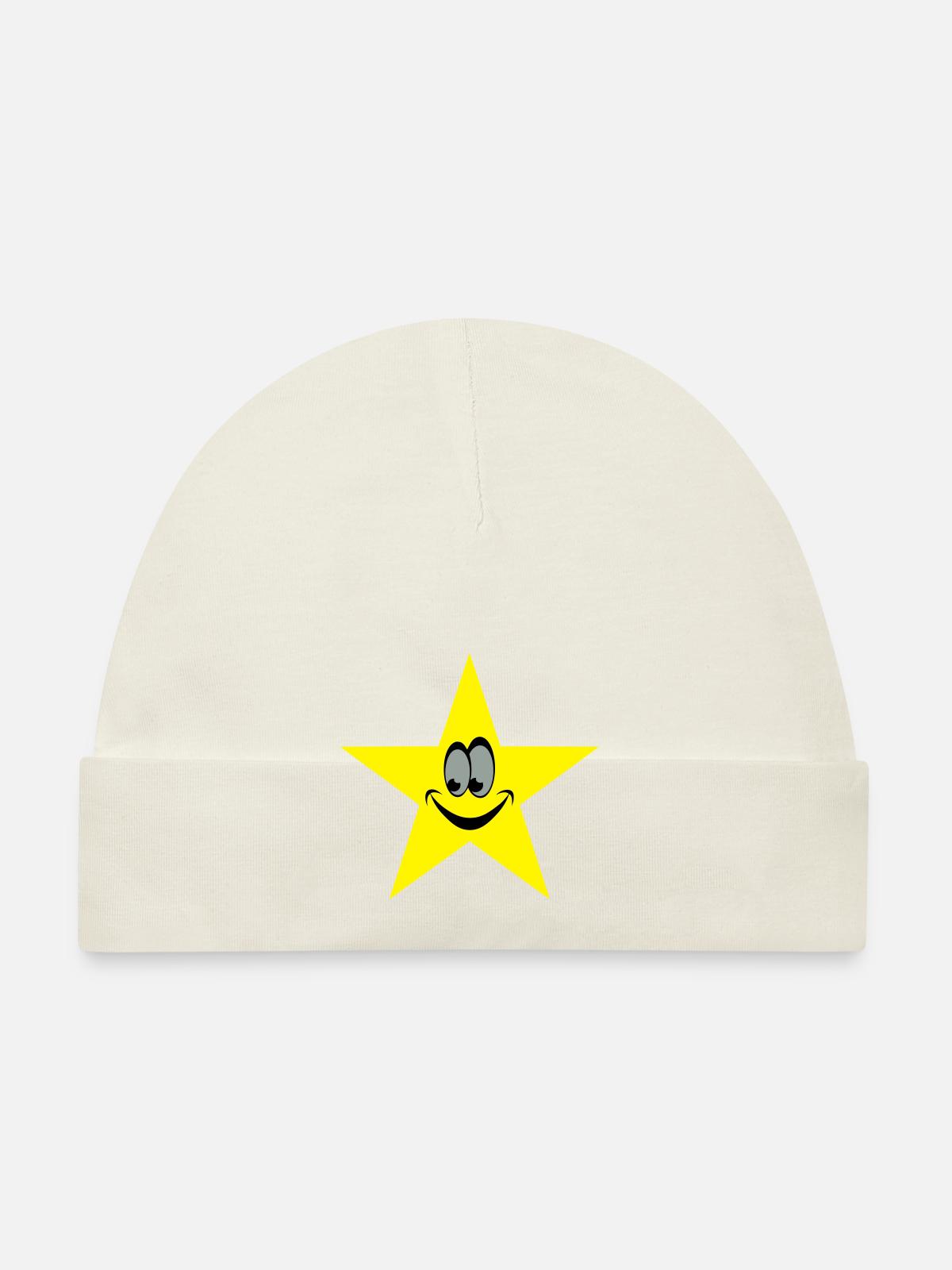 star smiley - Bonnet bio Bébé - marine - Devant