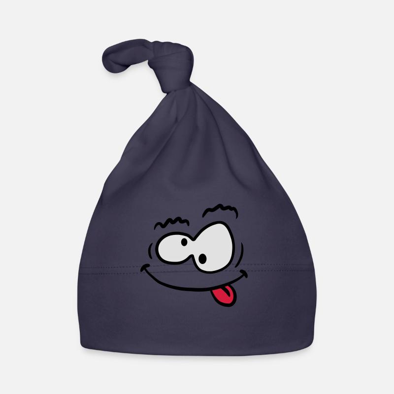 Visage souriant de fou bizarre drôle Bonnet bio Bébé