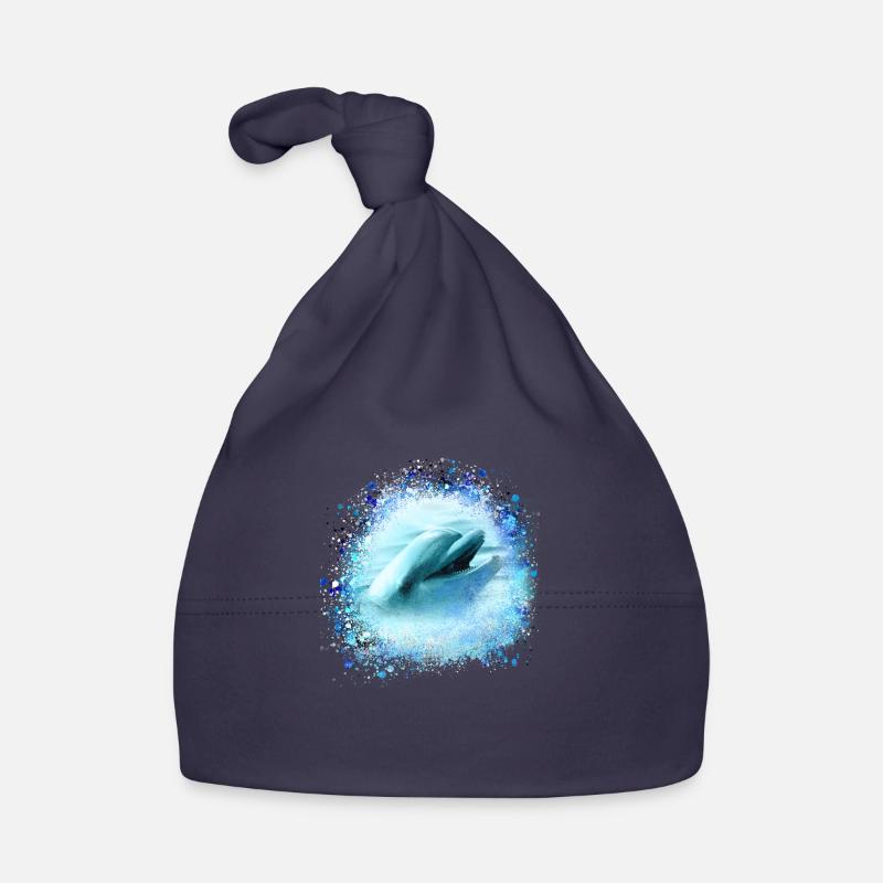dolphin, graffiti, painting,blue,fish, dolphins,sea Organic Baby Cap