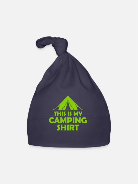 Chemise de tente de camping Wilderness - Bonnet bio Bébé - marine - Devant