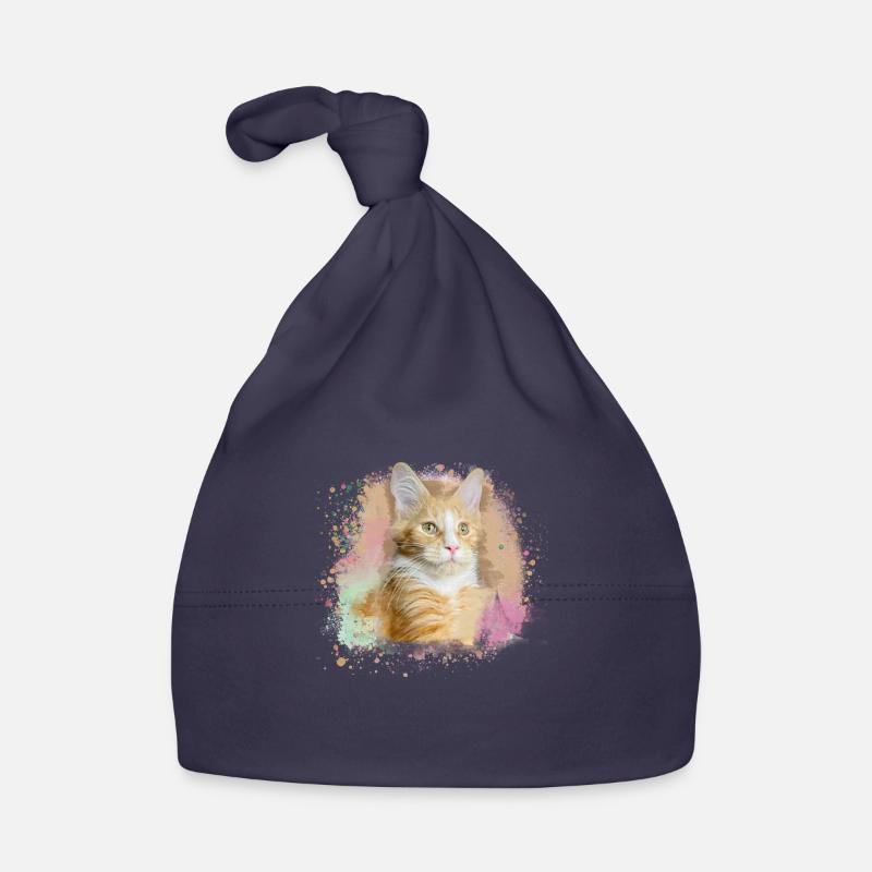 maincoon,cat,graffiti,painting, Maine Coon cat, Organic Baby Cap
