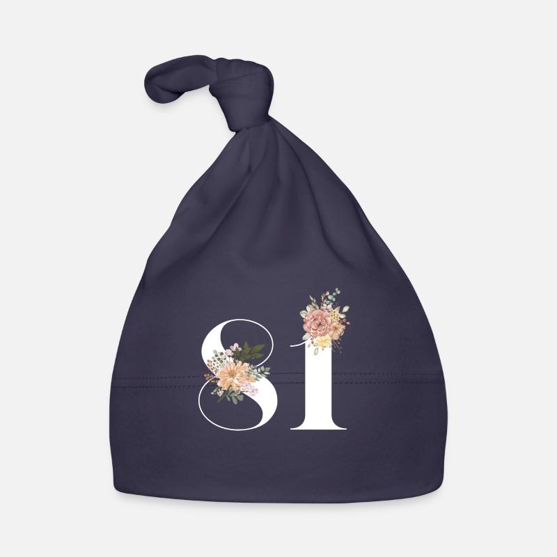 81e anniversaire fleuris (Cadeau de 81 ans) Bonnet bio Bébé