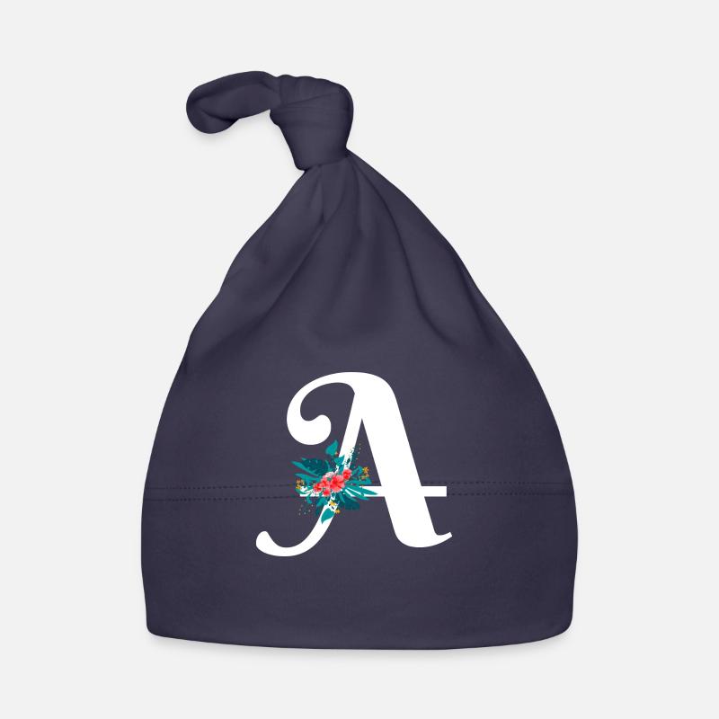 lettre A fleuris Bonnet bio Bébé