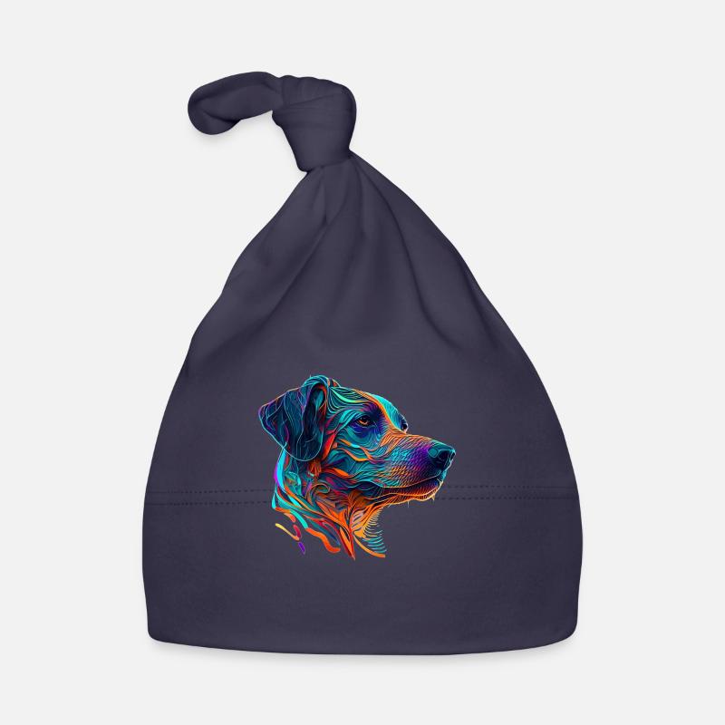 Rhodesian Ridgeback Hunderasse Vector Hund in bunt - Baby Bio-Mütze - Navy