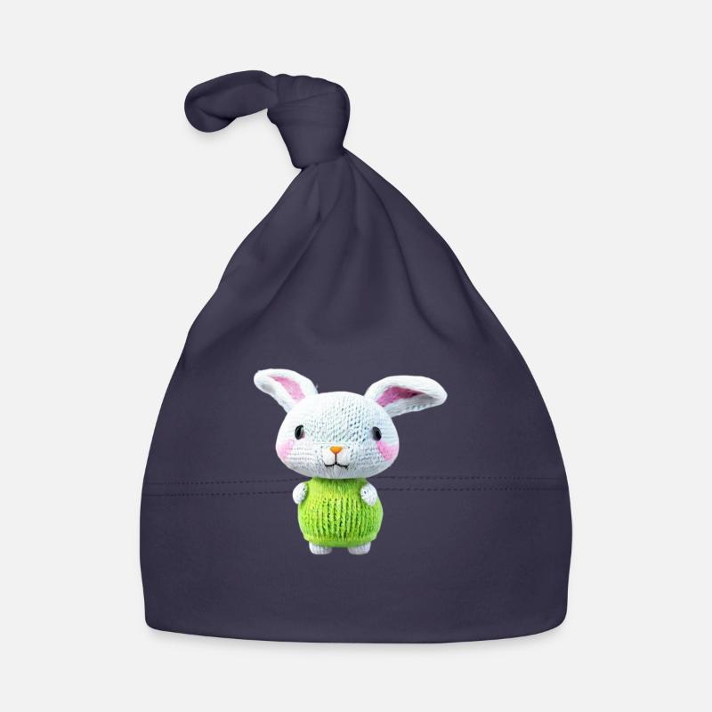Süßer Strickhase Baby Bio-Mütze
