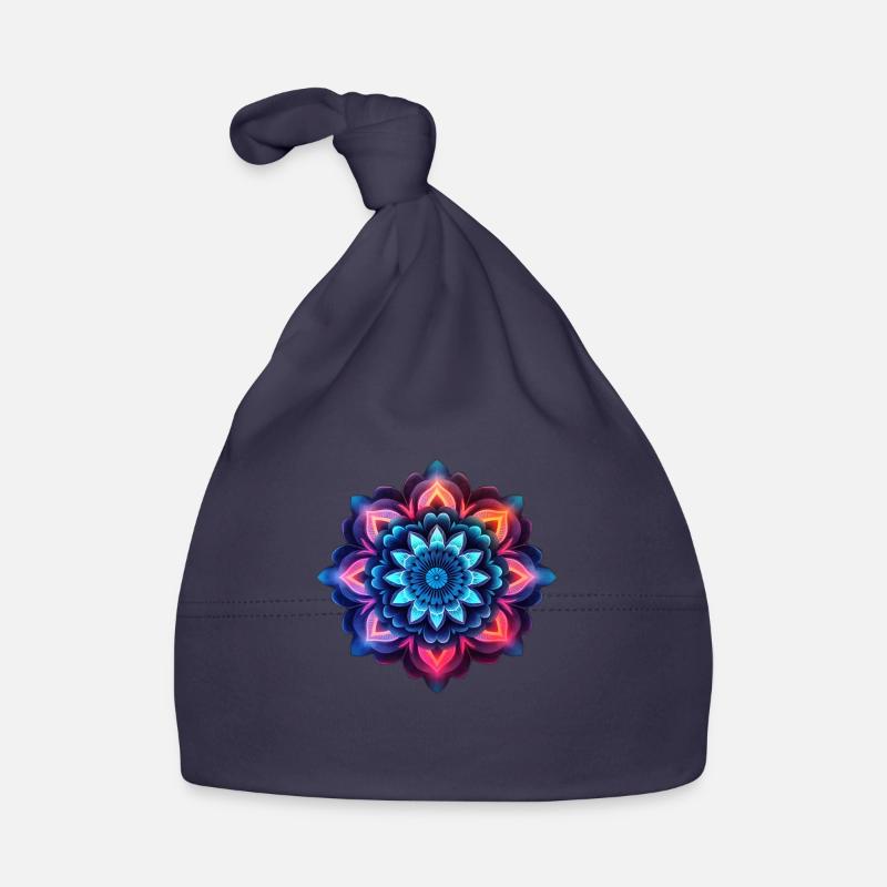 Mandala Fleur Colorée Néons Bonnet bio Bébé