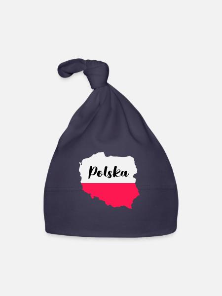 Pologne Polska - Bonnet bio Bébé - marine - Devant
