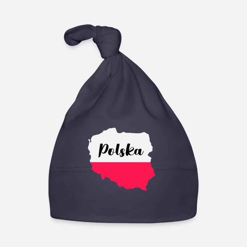 Pologne Polska - Bonnet bio Bébé - marine
