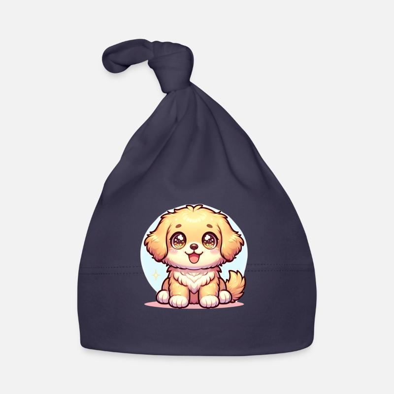 Illustration numérique de mignon extra kawaii doré Bonnet bio Bébé