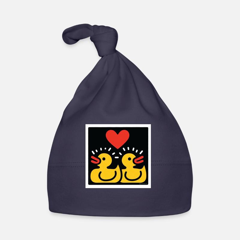 Canards d’amour - Bonnet bio Bébé - marine