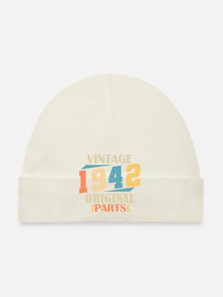 Mois 1942. Cadeau d'anniversaire 1942. 82 ans Birt - Bonnet bio Bébé - marine - Devant