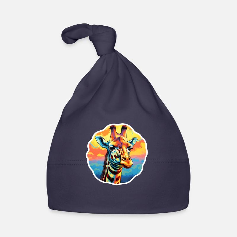 Tête de girafe psychédélique Bonnet bio Bébé
