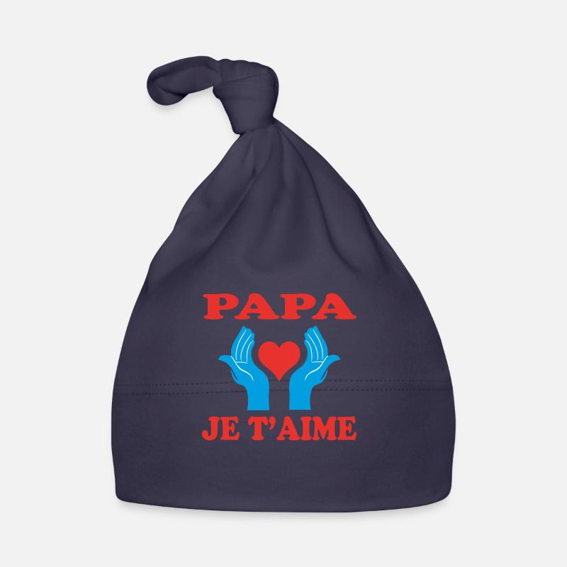 PAPA JE T'AIME - Bonnet bio Bébé - marine