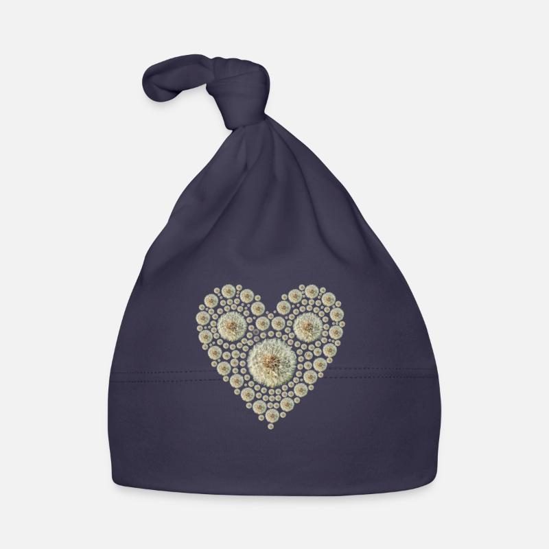 Cœur de pissenlit - Bonnet bio Bébé - marine