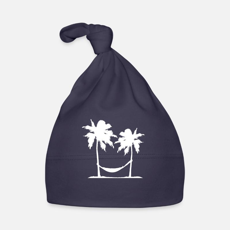 Hammock Under 2 Palm Trees Recreation Beach Sleeping Organic Baby Cap