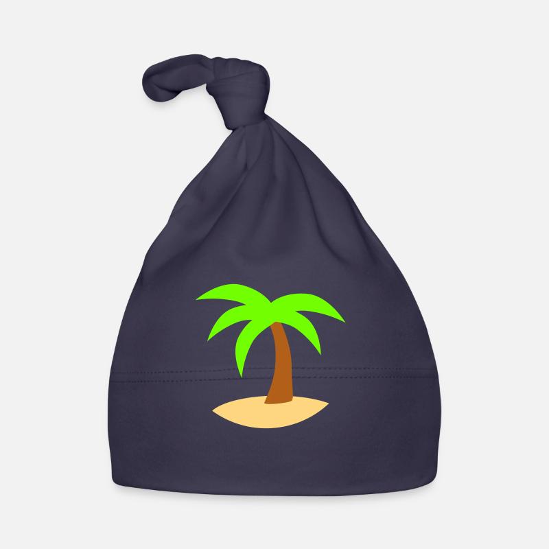 Palm Tree Island Tree Plage Vacances Noix de Mer Cool Bonnet bio Bébé