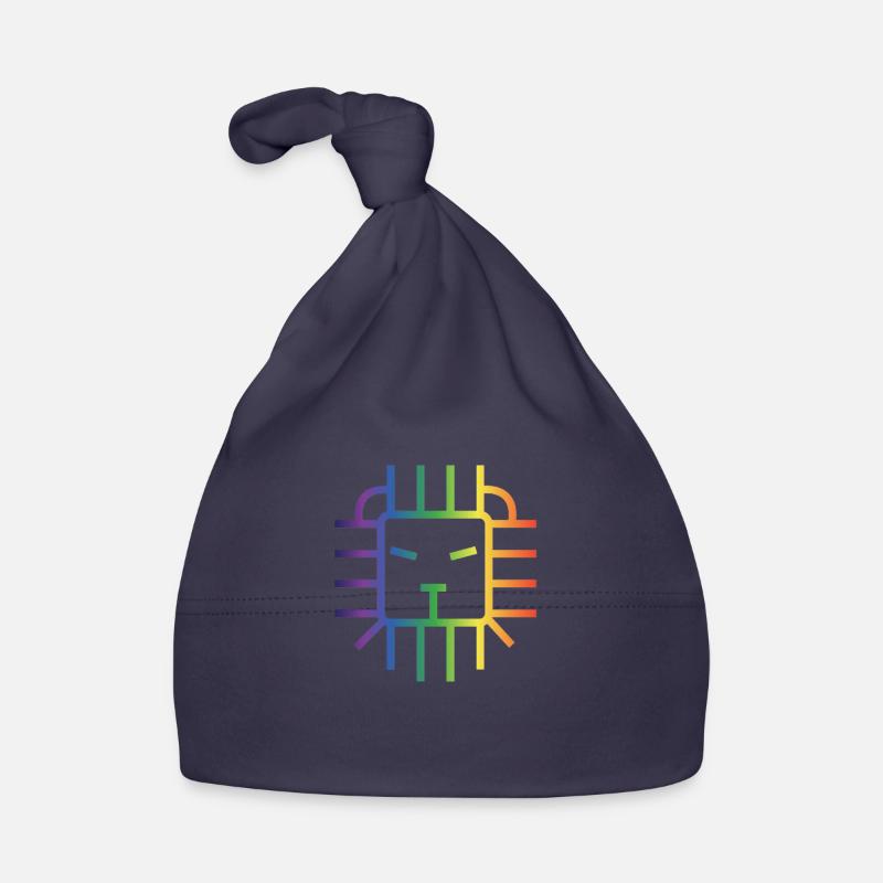 Lion de la fierté - Bonnet bio Bébé - marine