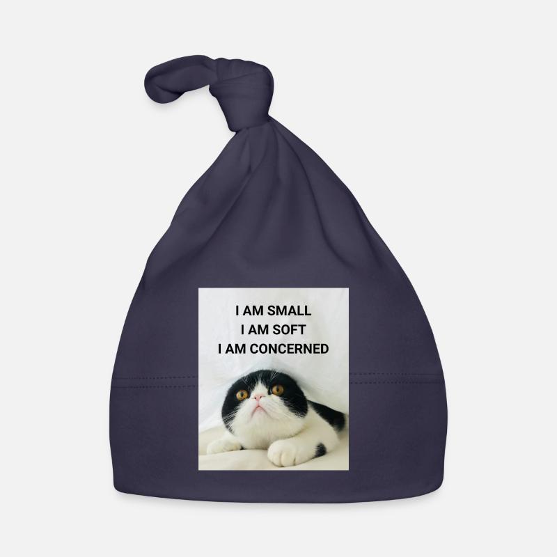 JE SUIS PETIT, JE SUIS DOUX, JE SUIS PRÉOCCUPÉ PAR LES MÈMES DE CHAT Bonnet bio Bébé