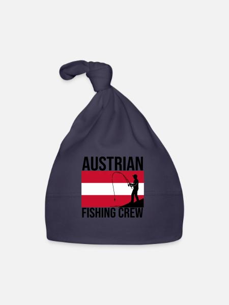 Austrian Fishing Crew Angler Shirt - Baby Bio-Mütze - Navy - Vorne