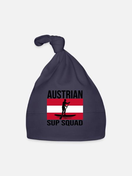 Austrian SUP Crew Paddel-Shirt - Baby Bio-Mütze - Navy - Vorne