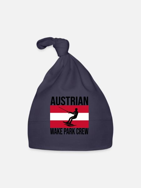 Austrian Wake Crew Wakeboard Shirt - Baby Bio-Mütze - Navy - Vorne