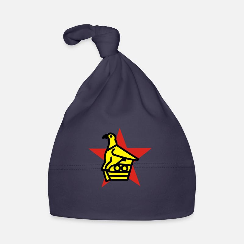Zimbabwe Bird & Star - Organic Baby Cap - navy