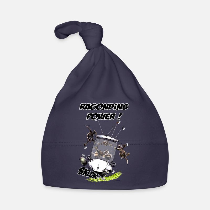 Ragondins Power ! - Bonnet bio Bébé - marine