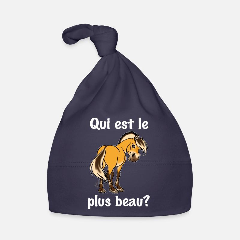 Fjord qui est le plus beau (texte blanc) - Bonnet bio Bébé - marine