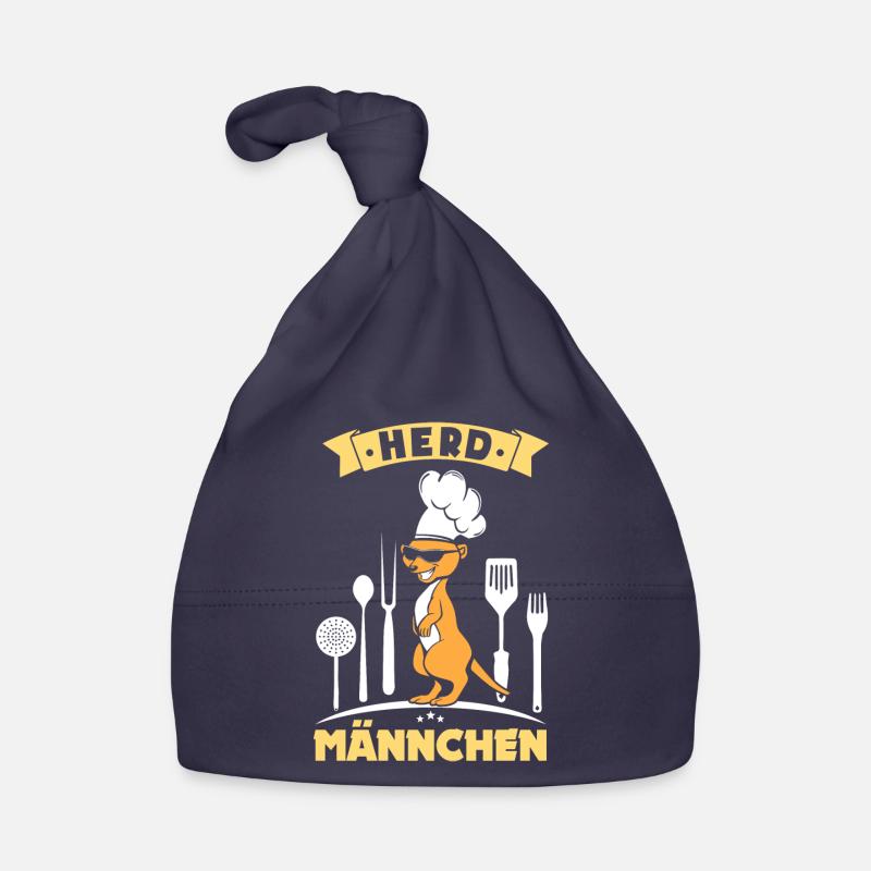 Erdmännchen als Koch und Herdmännchen Baby Bio-Mütze