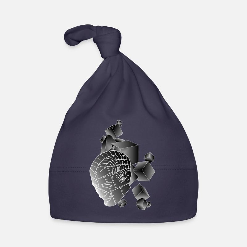 Robot with cube dark grey Organic Baby Cap