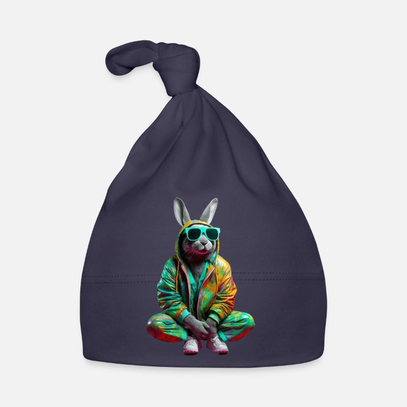 Bunny Rabbit Sunglasses Colorful Cool Bunny Organic Baby Cap
