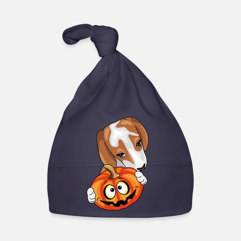 Beagle with pumpkin Organic Baby Cap