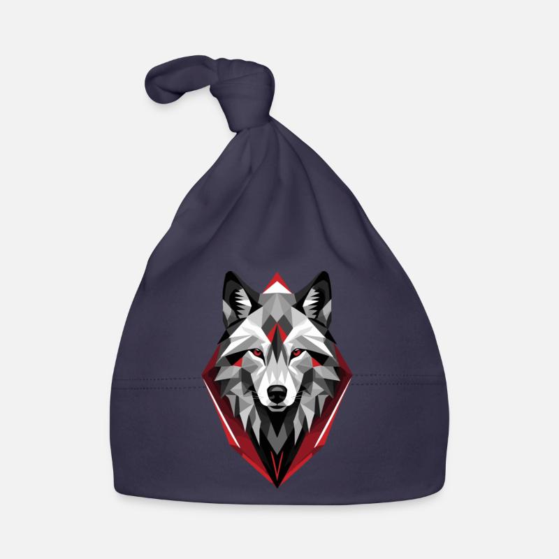 Geometric Wolf Organic Baby Cap