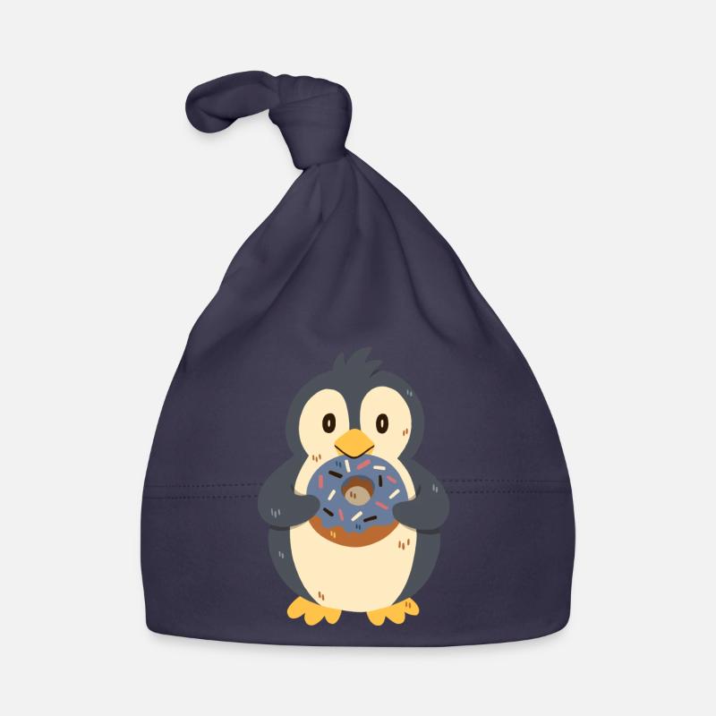 Pingouin avec beignet Bonnet bio Bébé