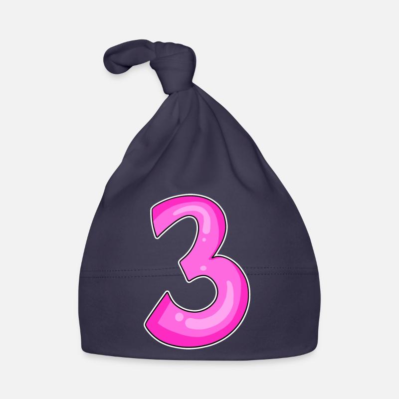 Drei - 3 - Nummer 3 - Zahl 3 Baby Bio-Mütze